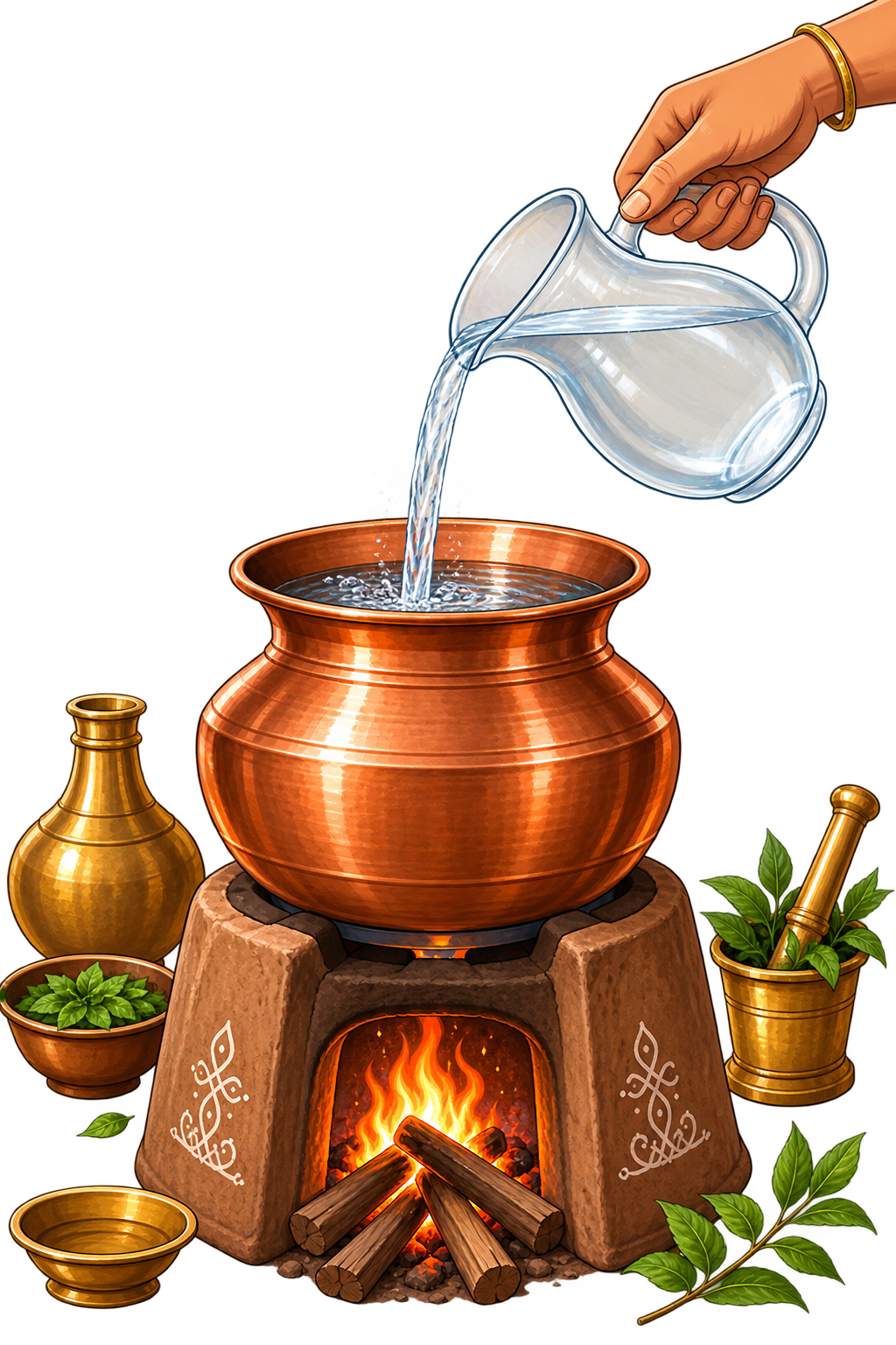 Boiling water in a vessel