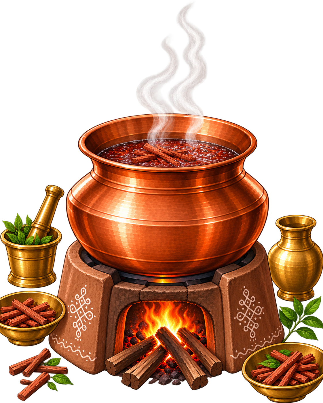 Adding Dahasamani blend to hot water
