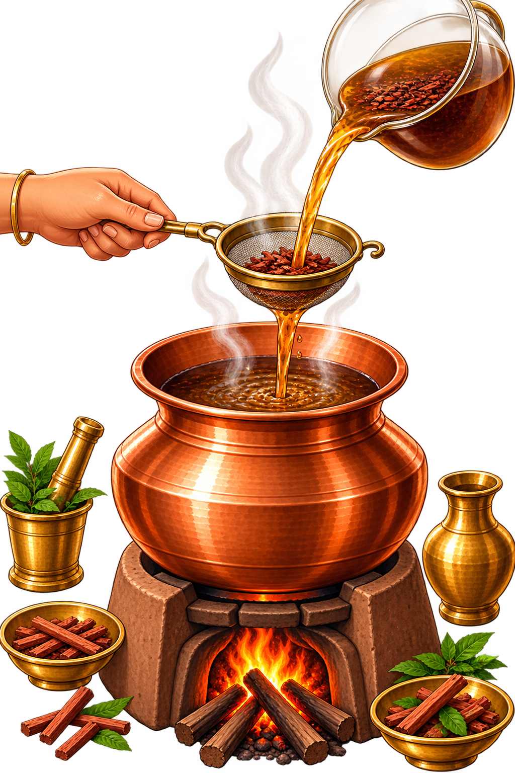 Allowing the herbal drink to cool
